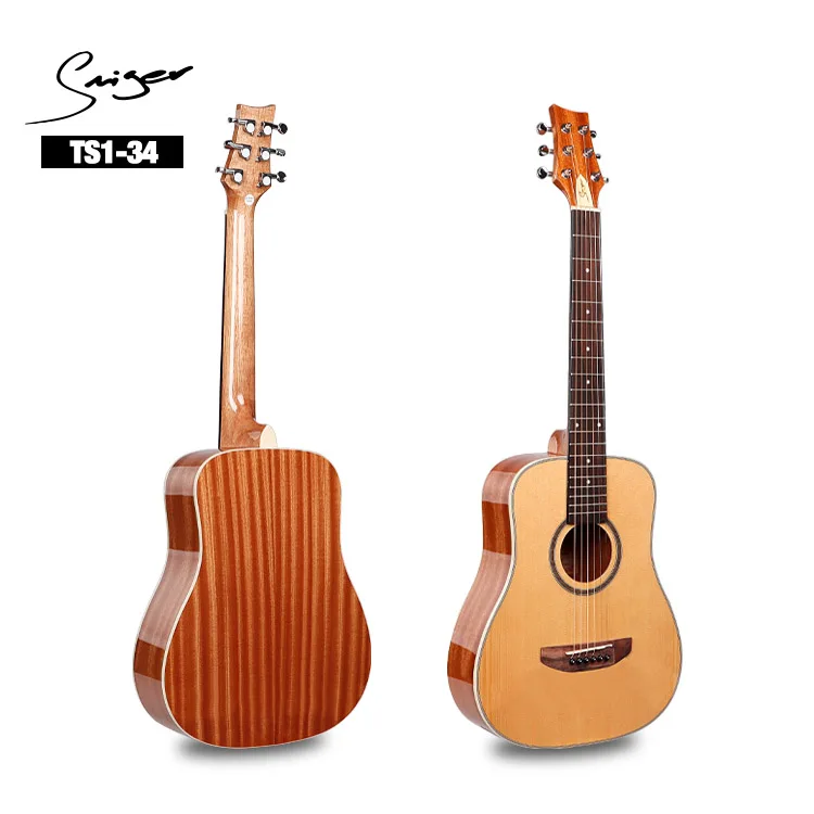 Wholesale small  34 inch baby size steel string acoustic guitar made in China