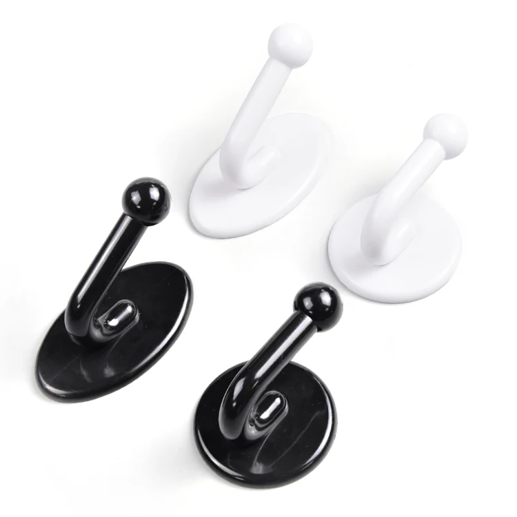 Multi Functions Towel Hanging Individual Hook Black White Suction Towel Hanger Hooks To Stick