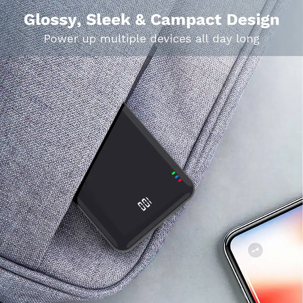 Горячая продажа электроники 10000mAh 18W Быстрая Зарядка qi совместимое беспроводное портативное зарядное устройство зеркальный внешний