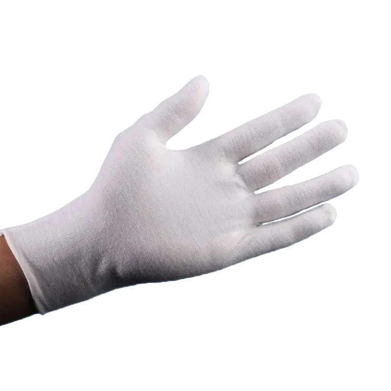OEM White Non-slip Cotton Gloves Work Protective Gloves Chemical Laboratory Hygiene Gloves Multipurpose Handling Cleaning Tool
