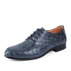 Men Lace-Up Cow leather shoe Crocodile pattern formal shoes men Genuine leather derby casual dress Shoes