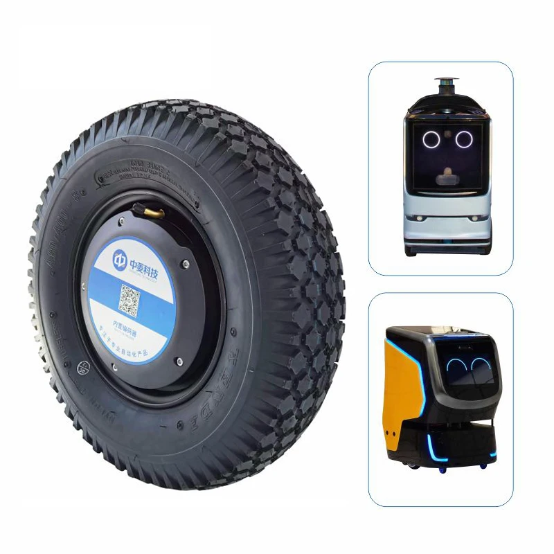 ZLTECH IP65 16inch 48V 800W 300kg single axle shaft brushless electric UGV encoder DC wheel hub servo motor for delivery robot