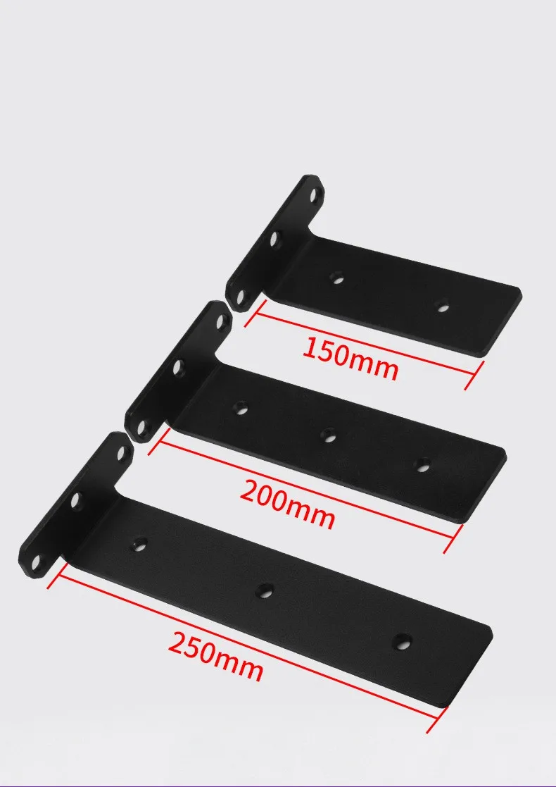 Heavy Duty Cast Iron Metal Industrial Black Floating Shelf Bracket Hardware Supports Hidden Invisible L Shelves Brackets