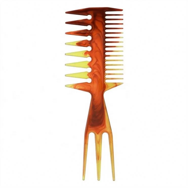 Restoring The Old Way Hair Partition Styling Plastic 3 Sided Pick Texture Comb