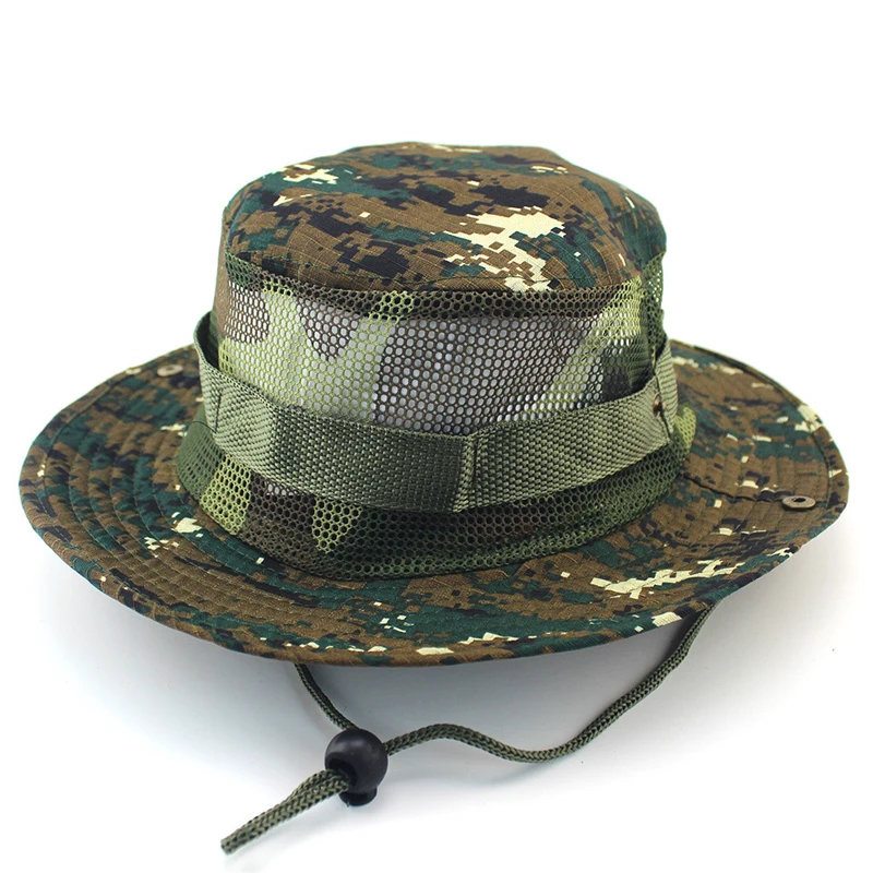 big brim print camouflage bucket hat BONNIE hats outdoor summer fishing man hats with hatband