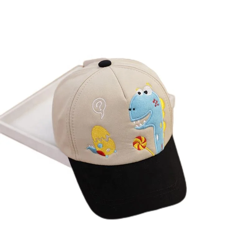 New 2022 Kid Baseball Cap with Dinosaur Applique Spring Baby Hats and Caps