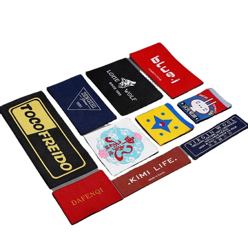 Free design custom main clothing labels clothing brands woven and printed