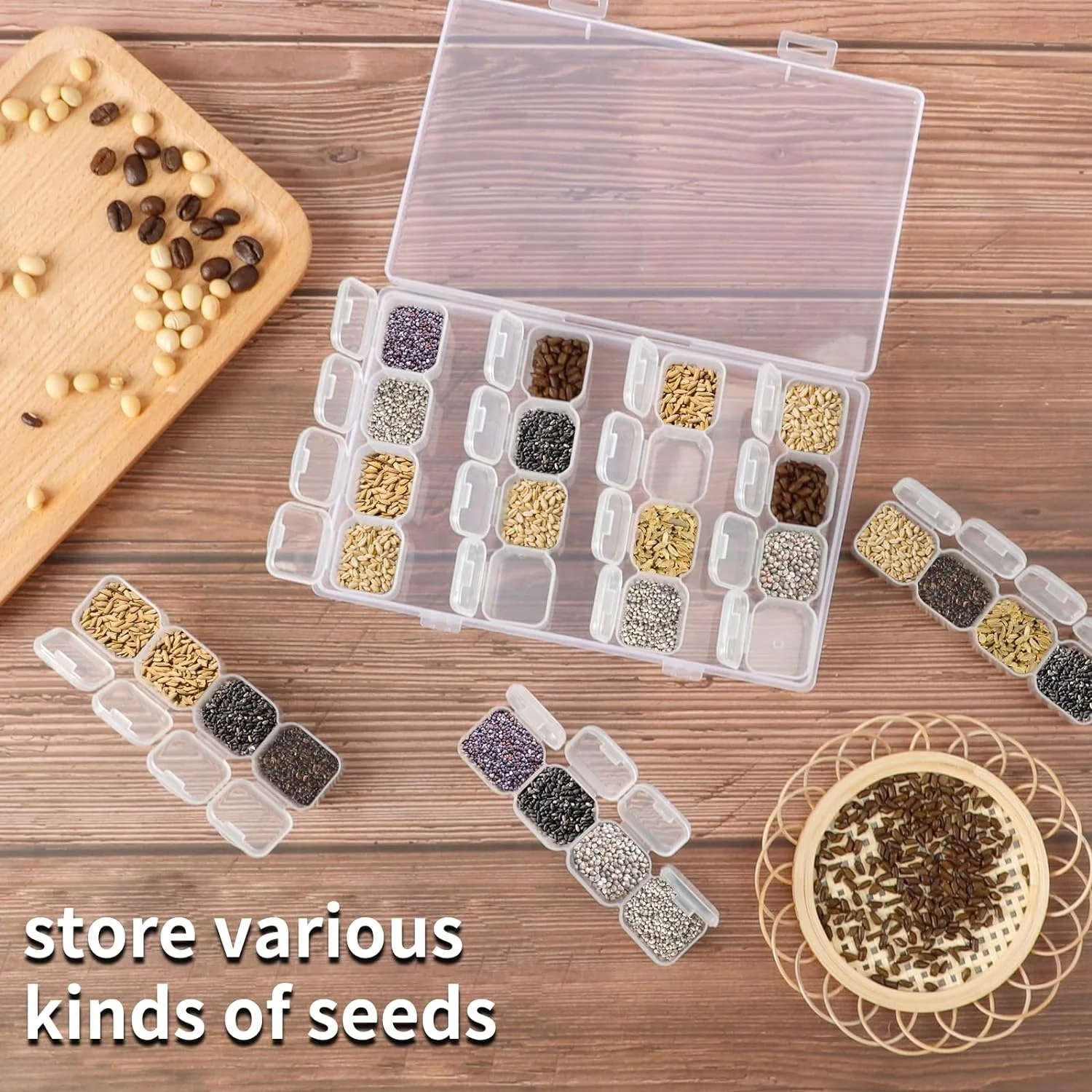 Seeds Storage box 28 Grids Diamond Painting Boxes Diamond Art Accessories Plastic Organizer Bead Organizer