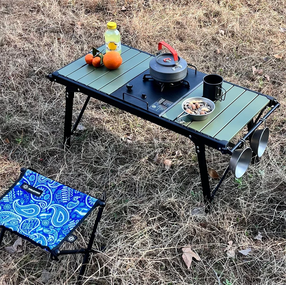 Outdoor Travel Beach Cooking Kitchen Picnic Event Adjustable Egg Roll Bbq Outdoor IGT Portable Aluminium Foldable Camping Table