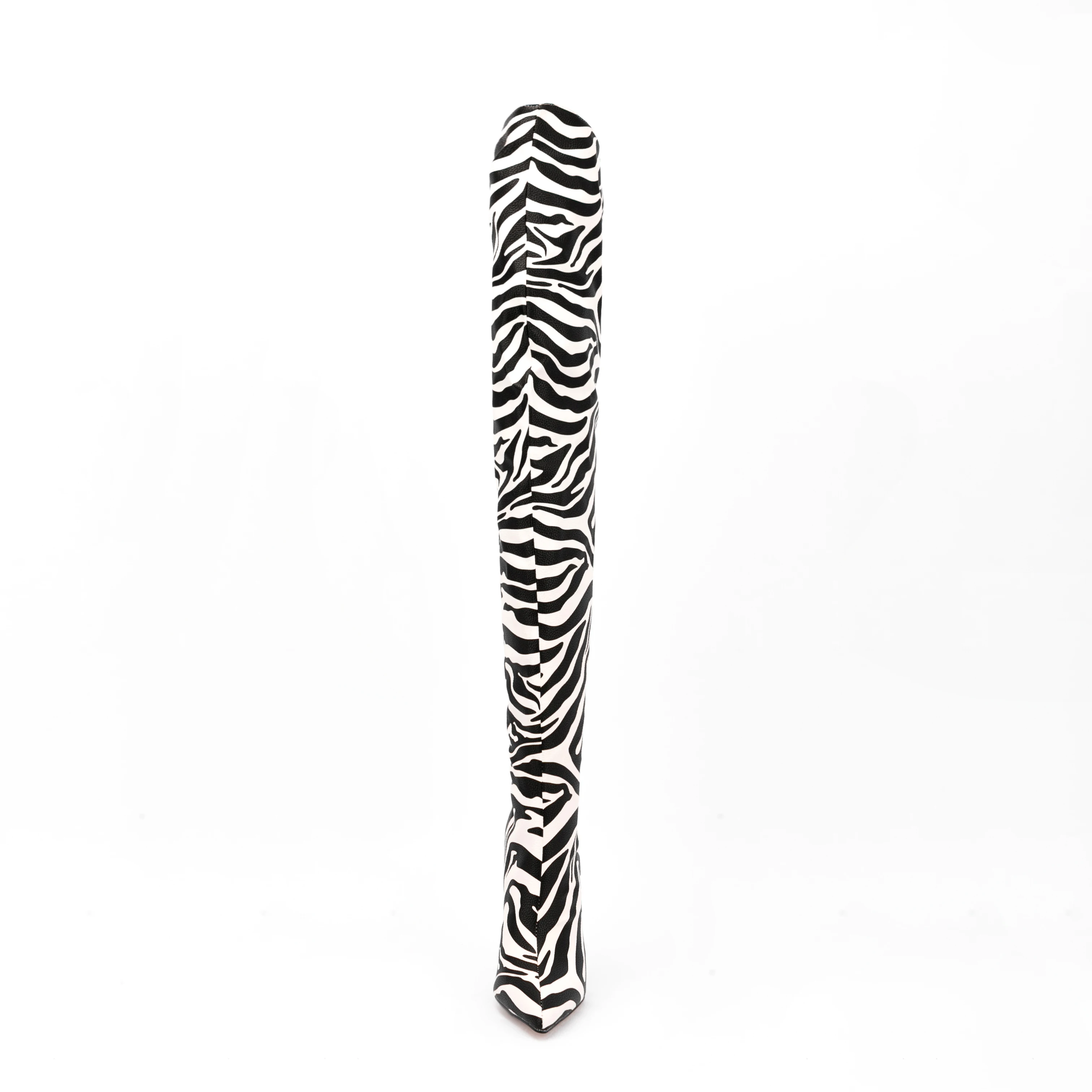 New Sexy Zebra high heels Over The Knee boots for women wide calf thigh high boots