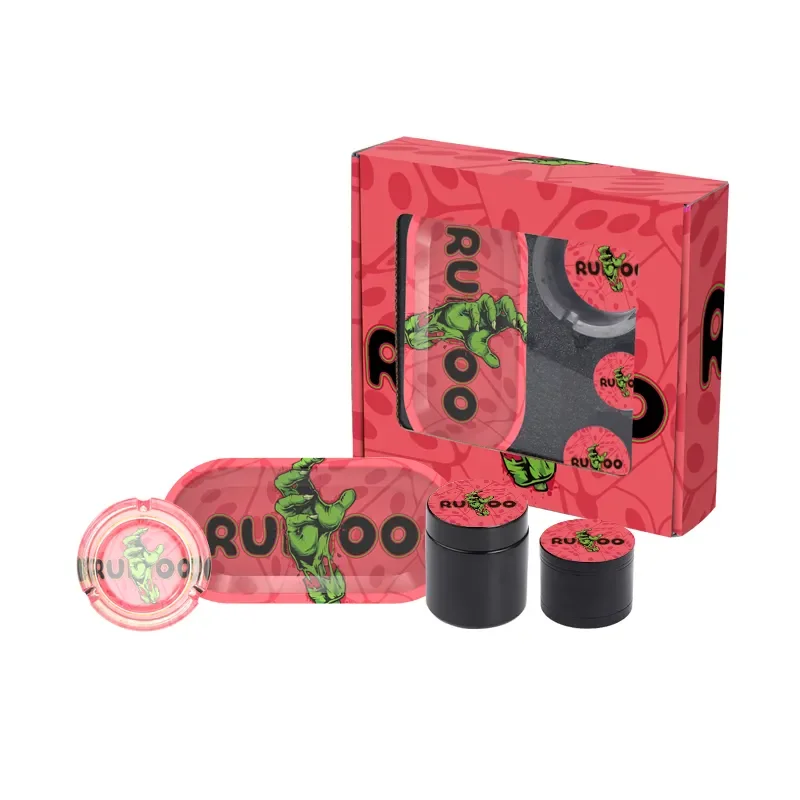 2023 New Factory Direct Sale 5 Piece Smoking Set Box Rolling Tray Smoking Accessories Kit