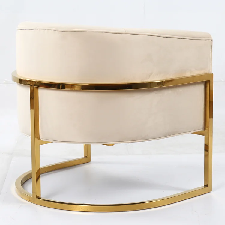 Modern Accent Chair Upholstered Stainless Steel Frame Living Room Velvet Accent Chair