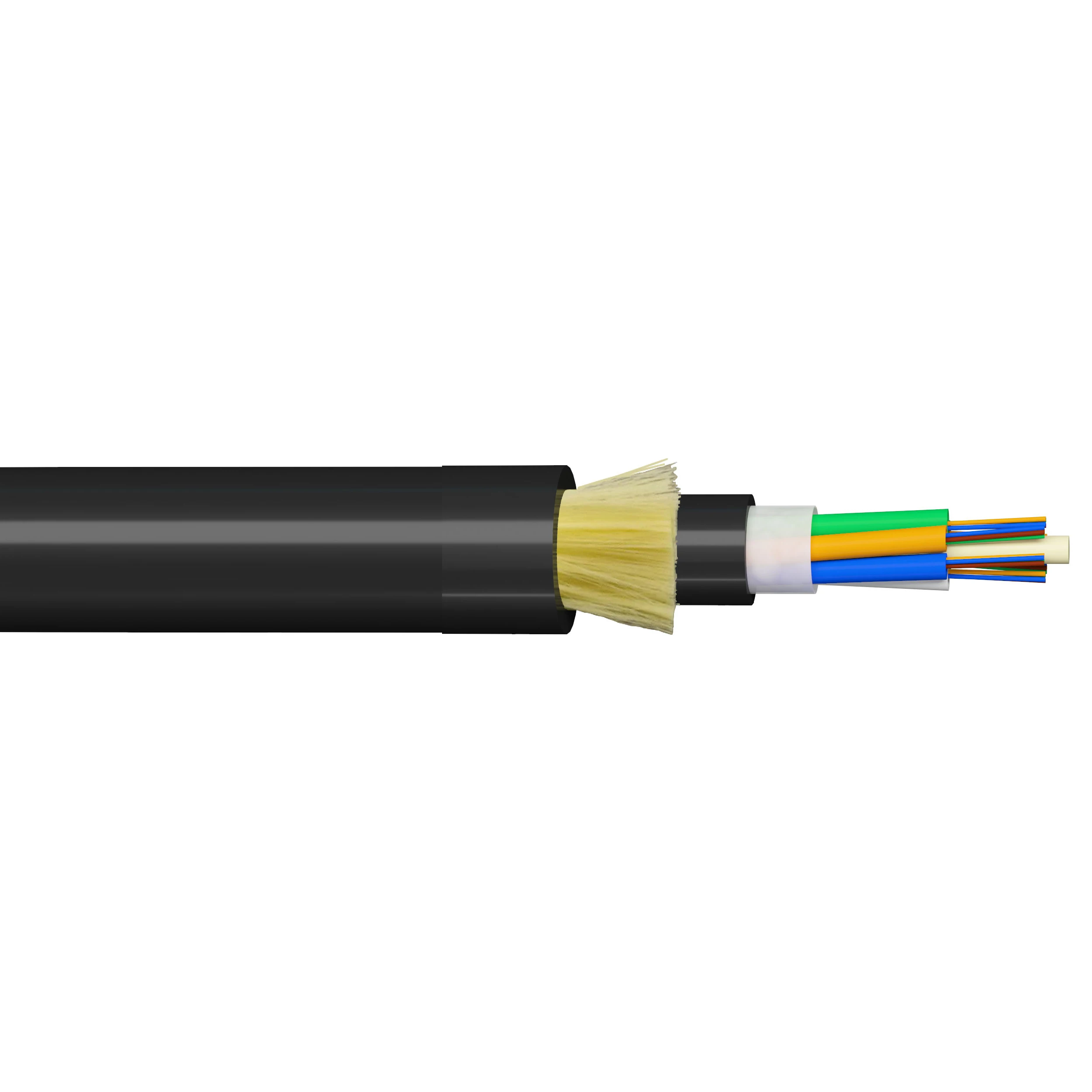ADSS 24 Cores Fiber Optic Cables SM Fiber G652D/B1.3 Double Jackets Underground and Direct Burial FO Cable Span 100 for Cabling (1600140366355)