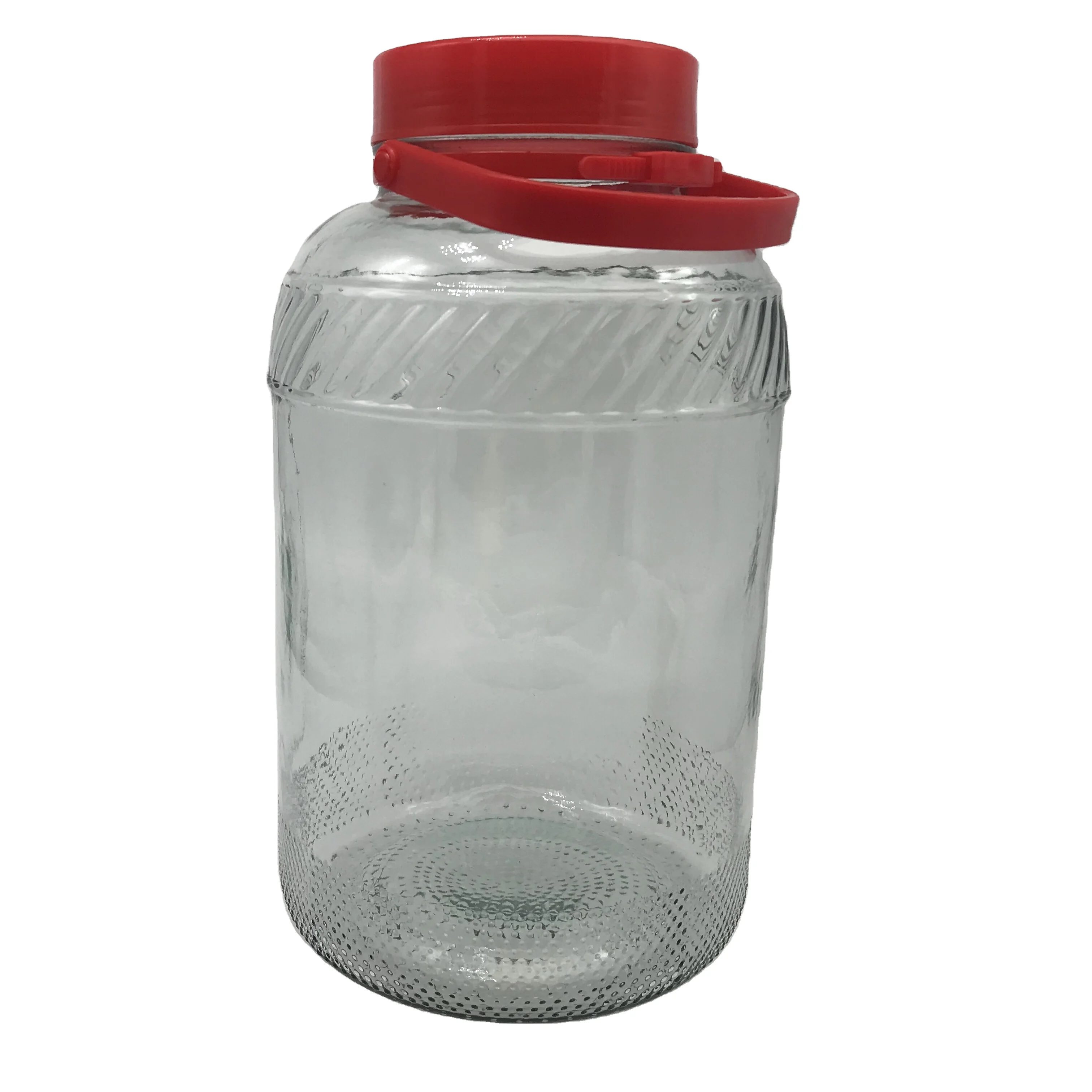 2 Gallon airtight glass storage jar with plastic lid for wine