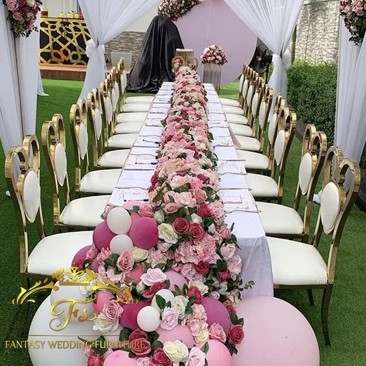 golden metal king and queen wedding banquet throne chairs