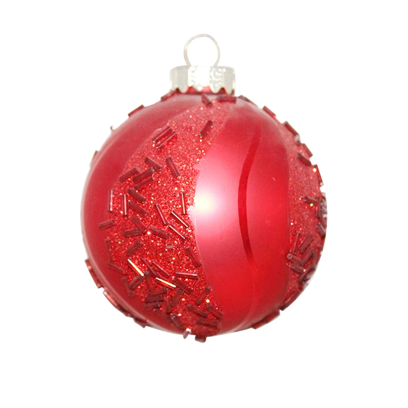 Christmas Glass Balls Painted Ornaments Hanging Decoration Pendant Printed Baubles Supplies Decor For Tree Holiday Easter Wreath