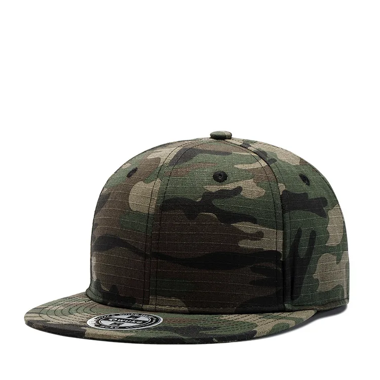 Belief 6 panels new design fashionable hip hop camo snapback caps flat brim custom hat
