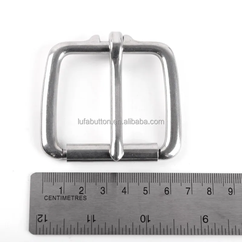 Custom Logo 40mm Heavy Duty Stainless Steel Single Prong Square Belt Buckle