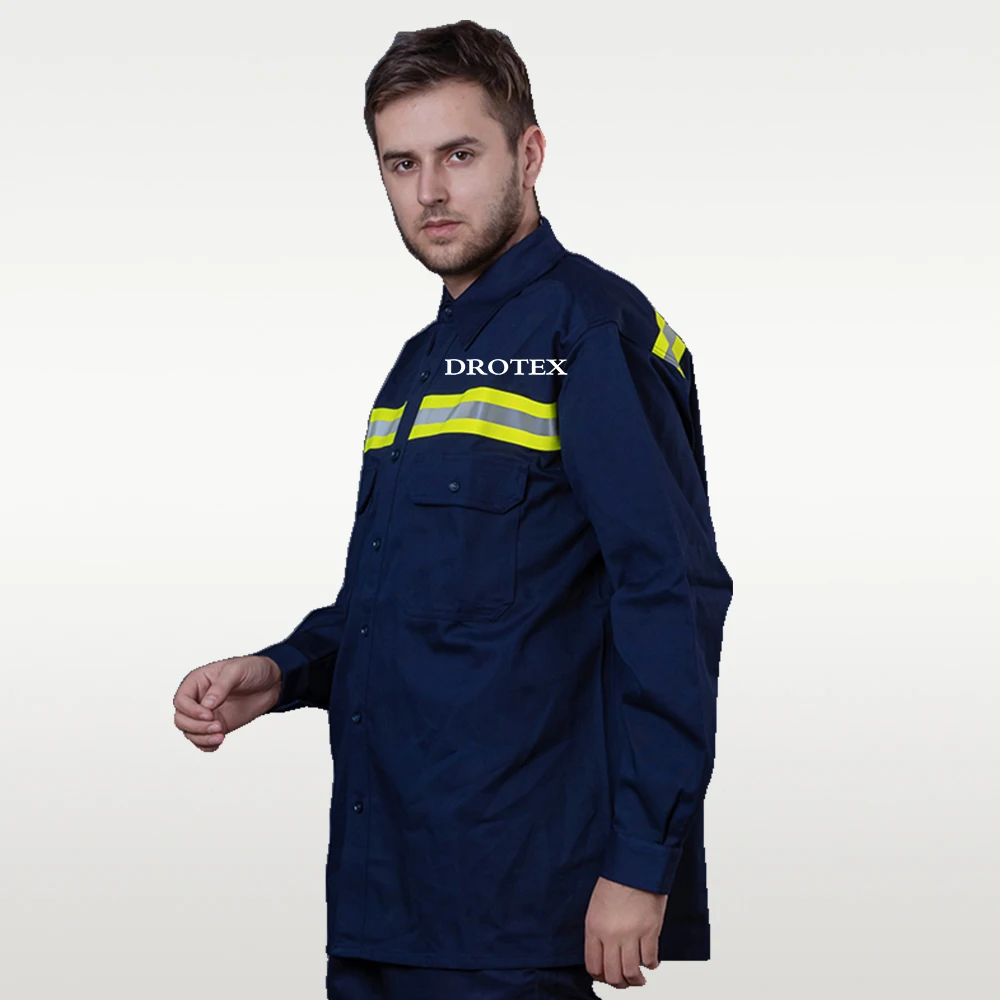 Oil Field Safety Clothing Custom Cotton Work Clothes Fire Resistant Mechanic Shirt Workwear