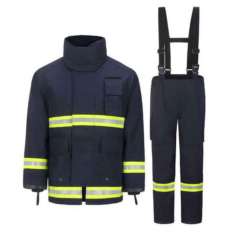 Factory sale  4 Layers Aramid Navy Blue Firefighter Safety Suit