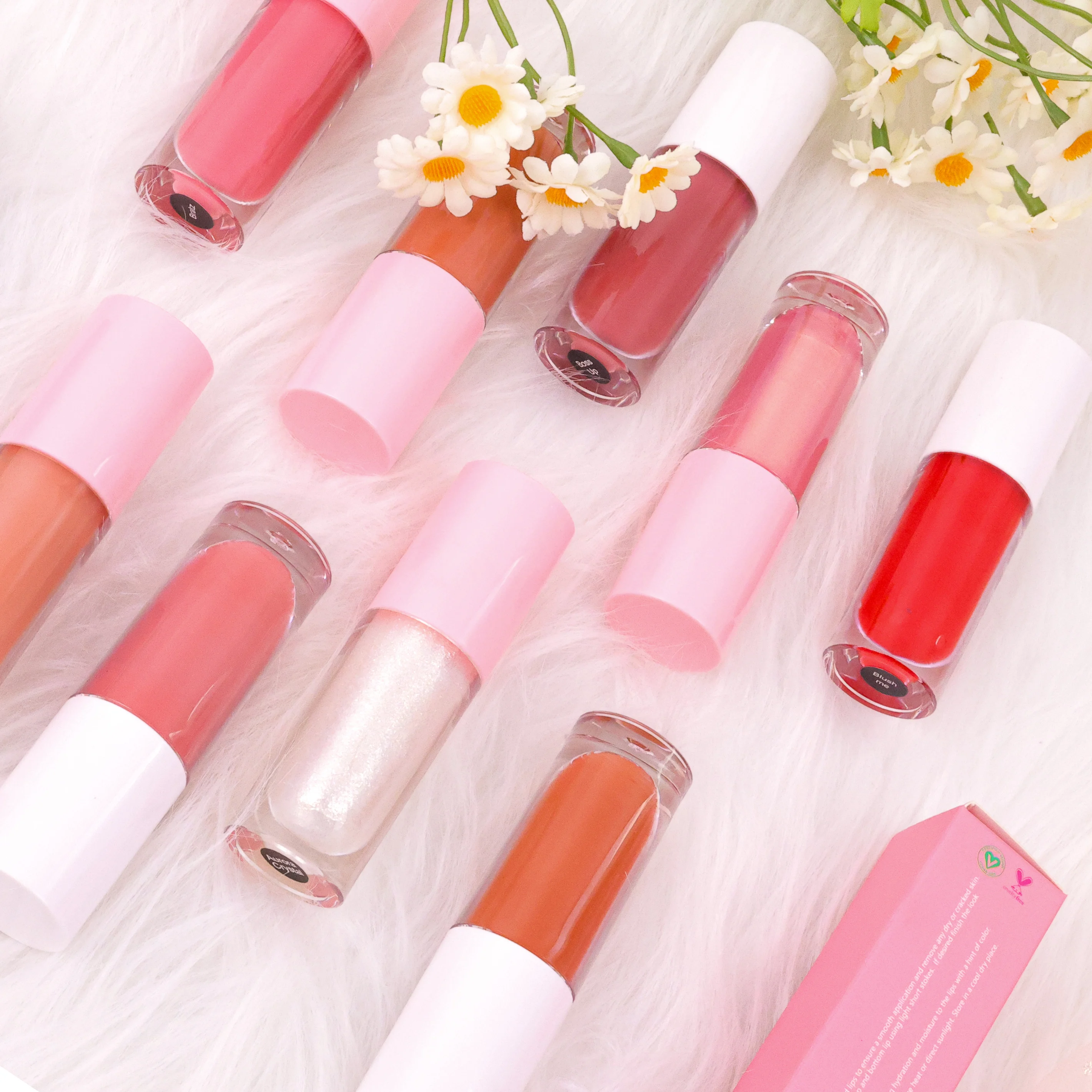 Travel size matt lip gloss with custom paper box glossy lip glaze vendor private label wholesale sample size lip glosses