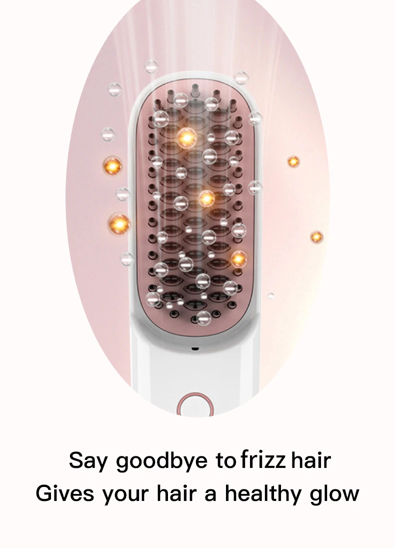 Cordless straight wireless control cordless hair straightening comb  straightener brush