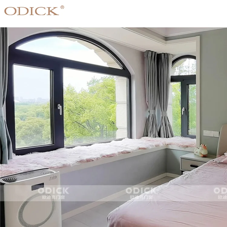 Arched Window Huge Aluminum Swing Graphic Design Stainless Steel Anti-theft Aluminum Alloy Horizontal Modern French Villa Louver