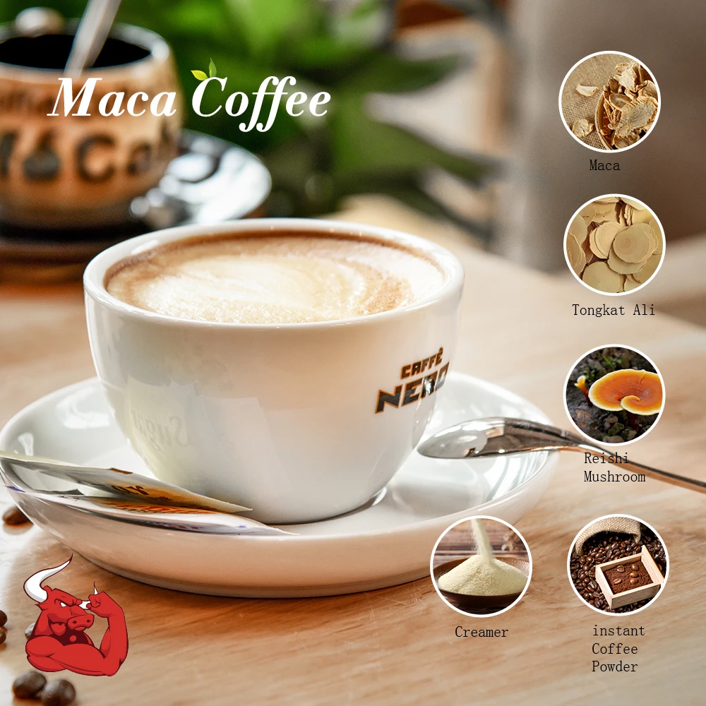 
Strong Man Power Tongkat Ali Reishi Extract Latte Maca coffee 