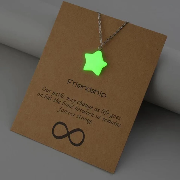 Fashion Fine Jewelry Punk Style Glow In the Dark Charms Arrow Drop Love Corss Hollow Luminous Necklace for Women Men and Child