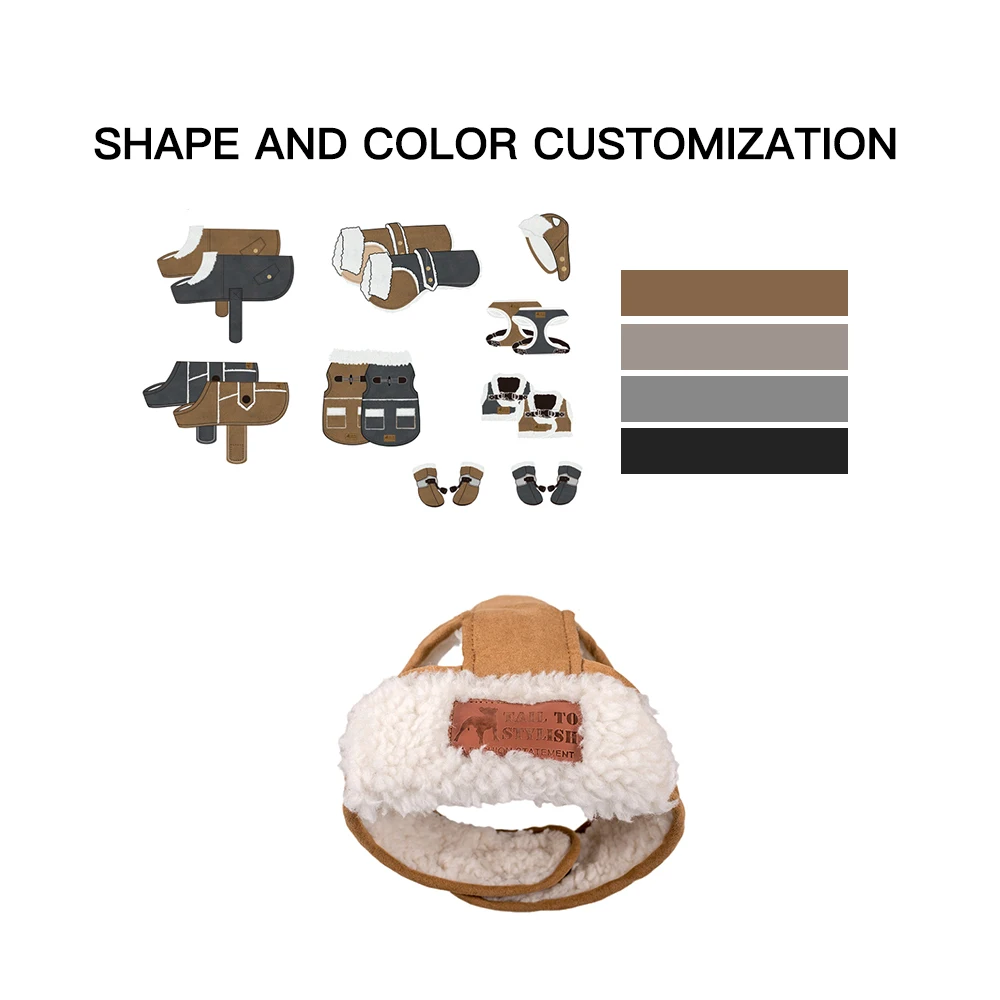 Wholesale Luxury Designer Warm Fur Dog Wear Apparel Pet hat Dog costume For Winter Autumn