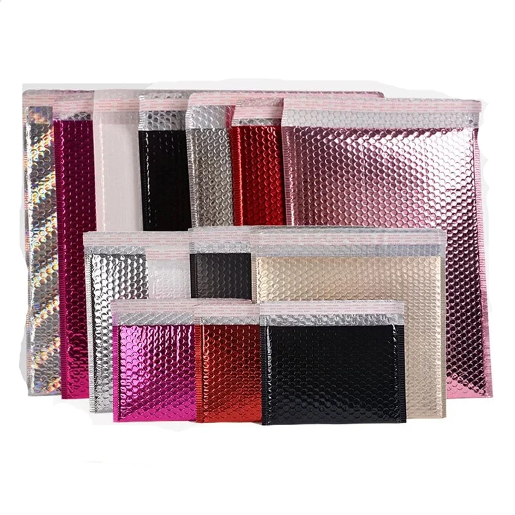 Custom print black bubble mailer bag foil bubble protection plastic bags a bulle aluminum foil bubble mail bag mailers