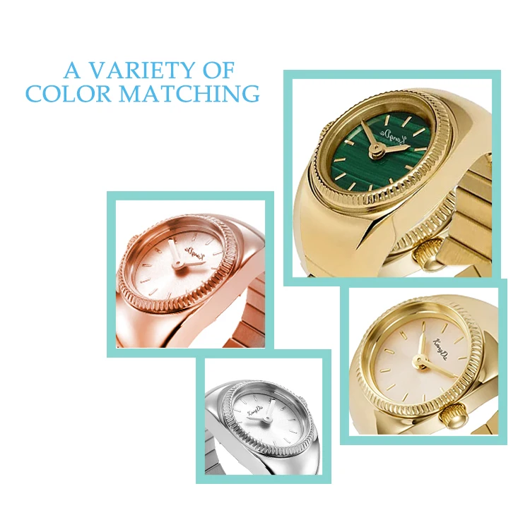 Fashion Lady Jewelry and Watch for Women Latest Design Luxury Quality Super Thin 1032 Movt Finger Ring Watch in Low Price