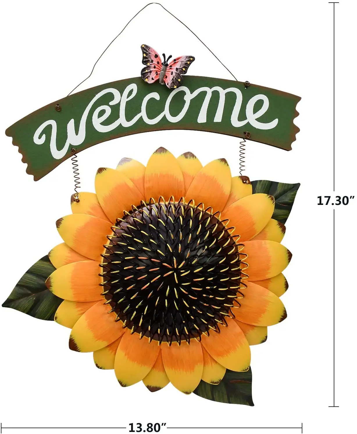 
Metal Sunflower Welcome Sign Rustic Wall Hanging Plaque Sign Flower Decor Garden Hanging Welcome Sign Home Porch Door Decoration 