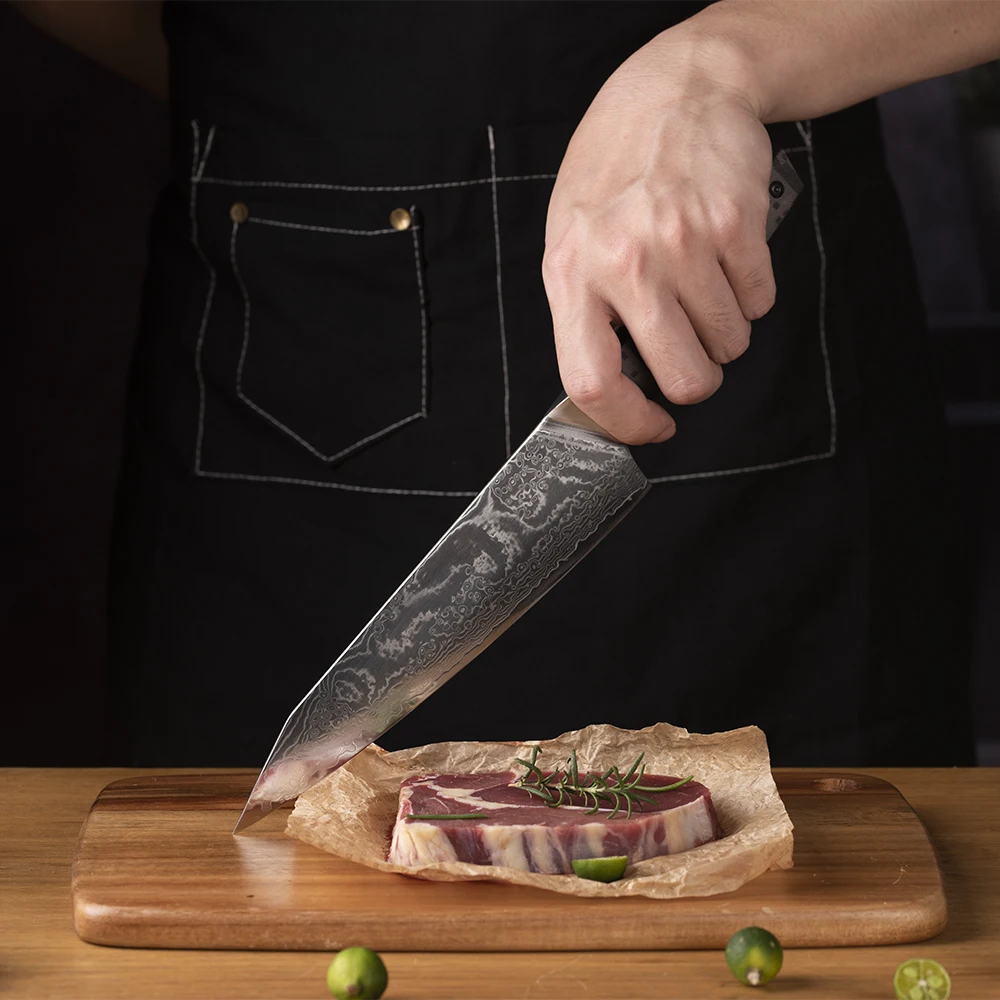 8 inch Japanese kiristuke kitchen knife with camouflage G10 handle