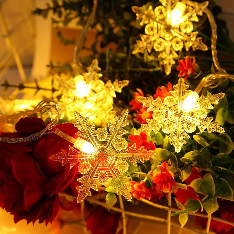 Stars Snowflake Battery Box Lights String Christmas Day Bedroom Decoration Lights String