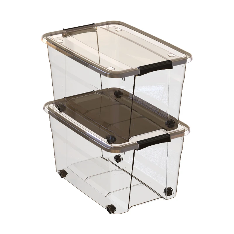 Large Transparent multipurpose pp plastic storage box bin with lid