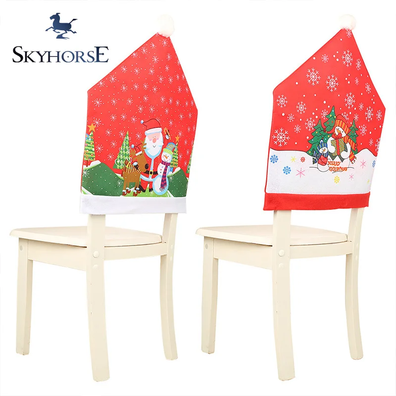 SKYHORSE Washable Fundas Para Muebles Dining Room Christmas Chair Slipcovers Christmas Chair Cover Decoration for Chair