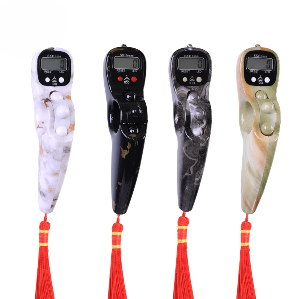 SXH5136 Factory Wholesale Marble Color Electronics Digital Tally Counter with LED Beep Sound Prayer Digital Tasbih Beads Rosary