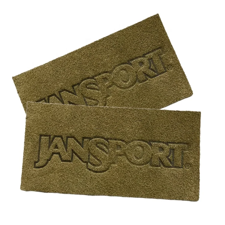 Faux Leather Sew On Labels Custom Heat Press Brand Name Logo Soft Suede Patches for Clothing and Hats and Bags