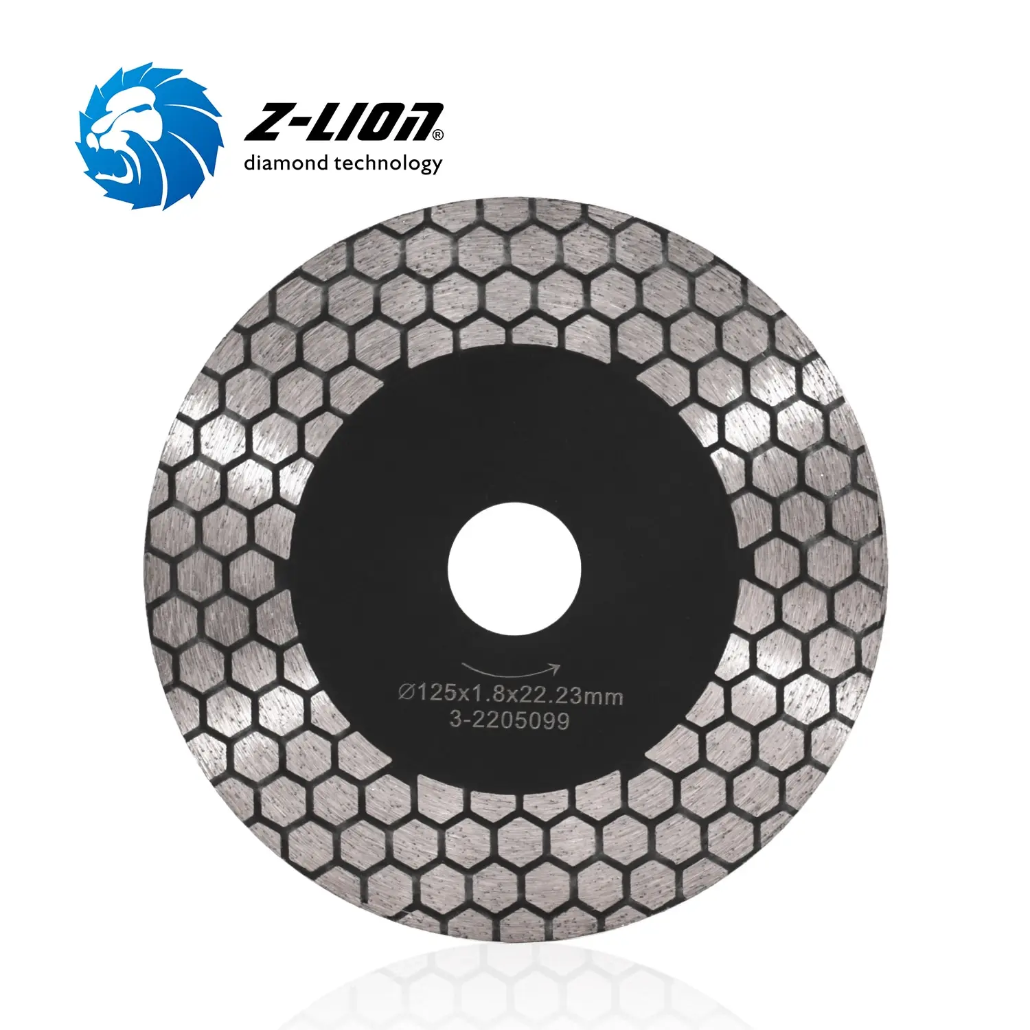 Z-LION 125mm 5 inch  Diamond Cutting Disc Honeycomb Saw Blade for Wet/Dry Use Marble Ceramic