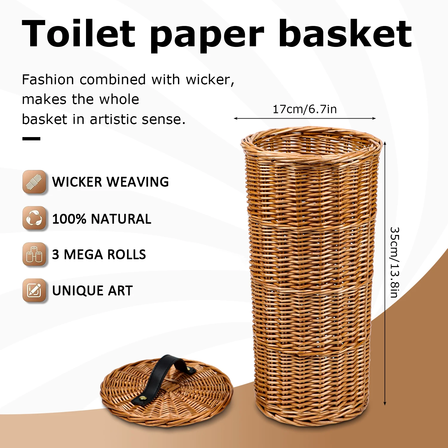 GL Home Decoration Wholesale Natural Wicker Woven Basket Bathroom Storage Laundry Basket