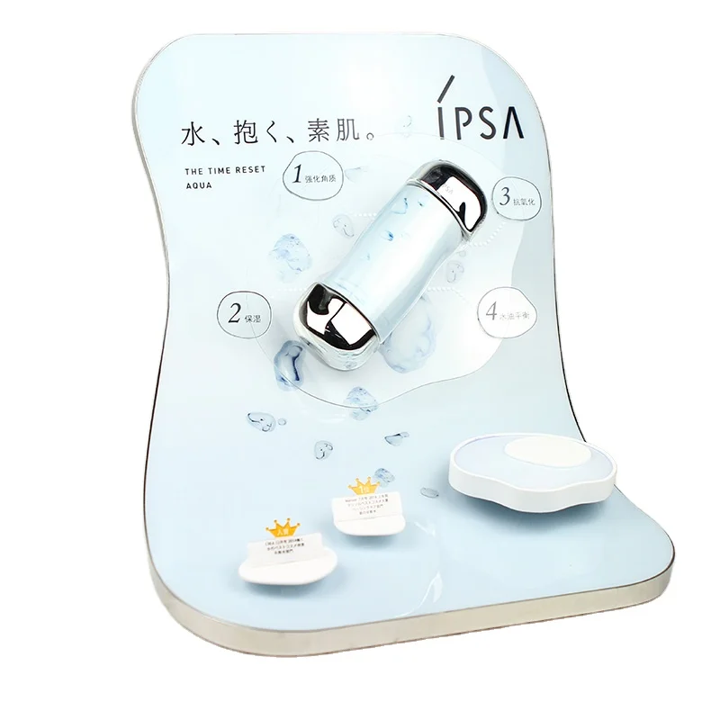 fast ship unique design bespoke lotion beauty shop cosmetic shop counter stand posm