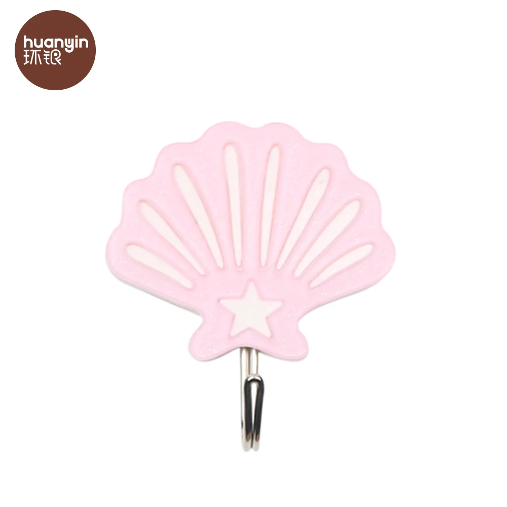 Mini plastic colorful acrylic shell  wall hanger hook