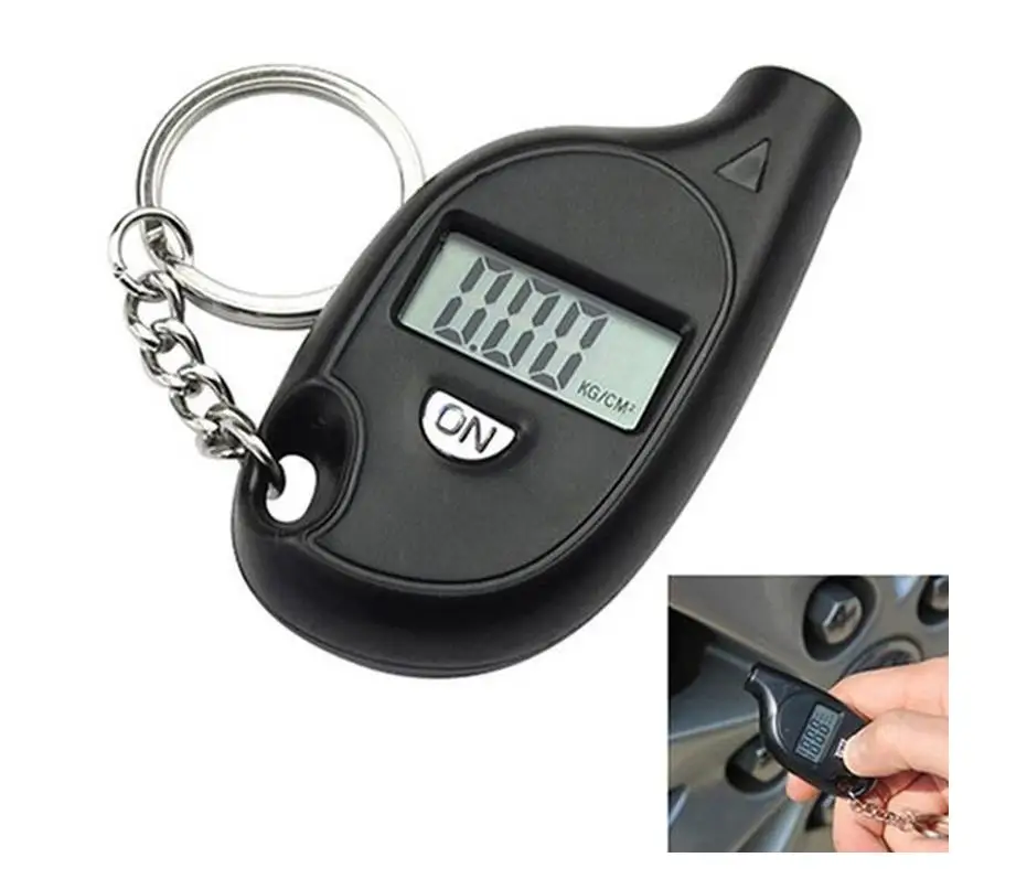 Mini Keychain style Tire Gauge Digital LCD display Car Tire Air Pressure tester meter Auto Auto Motorcycle tire Safety alarm