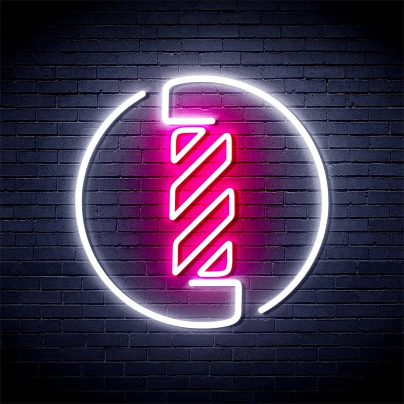 Barber Poles Neon Sign LED Light Party Club Restaurant Shop Bar Home Lamp USB Powered Atmospheric Wall Decor Gift