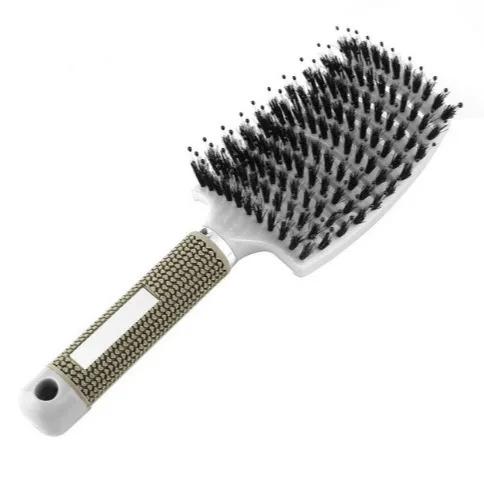 Mosquito-repellent Comb Curly Hair Big Bend Brush Fluffy Ribs Pigbristle Head Massager
