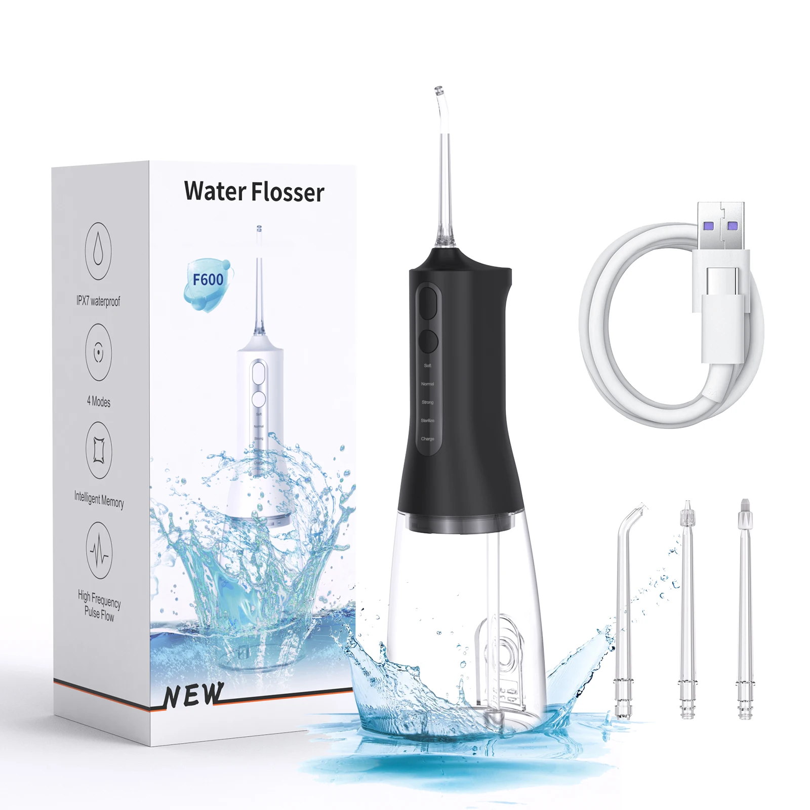 2024 NEW F600  rechargeable portable dental Water Flosser  teeth clean  irrigator   water jet  Water Flosser