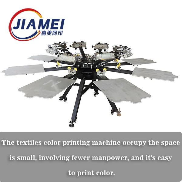 t shirt 8 station spider silkscreen silk screen printing manual press machine press 8 color