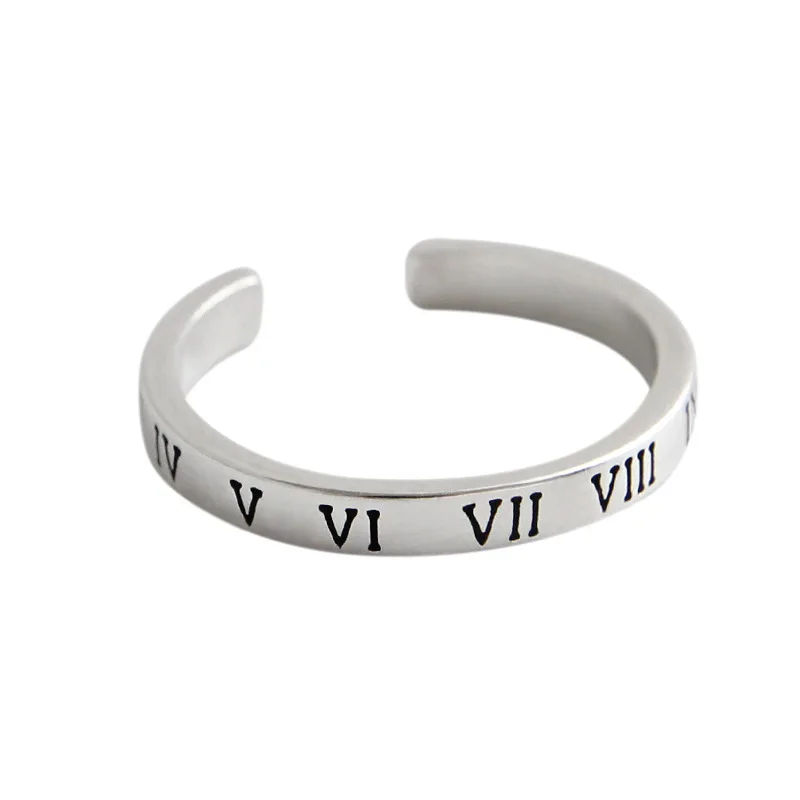 Roman Numerals Ring 925 Sterling Silver Ring Girl Wholesale Jewelry Factory