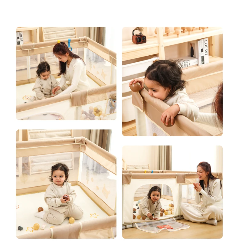 2024 kids Oxford cloth folding playpen baby safety fence play pen baby playpen for children playpen mat